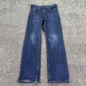 Schmidt Workwear Jeans Mens 32x34 Blue Straight Leg Denim Casual Outdoor Logo